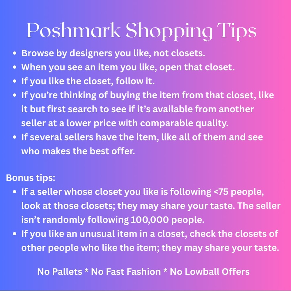 Poshmark Shopping Tips Poster